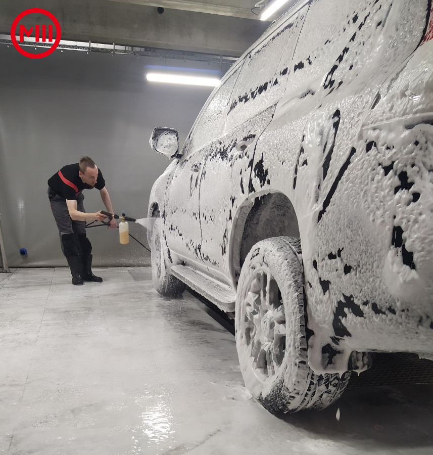 Нанесение шампуня для контактной мойки на М3 "Савушкина".