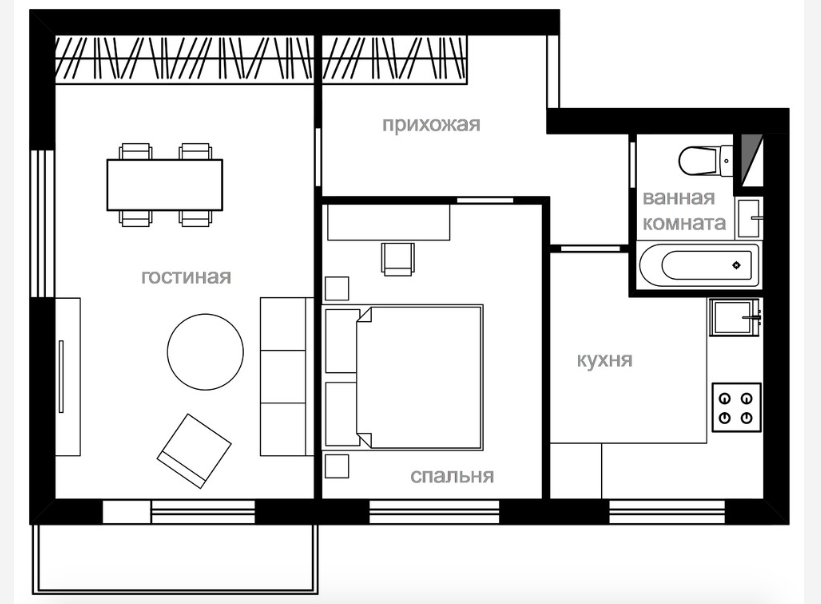 Двухкомнатная хрущевка: особенности дизайна и ремонта, примеры перепланировок (90 фото)