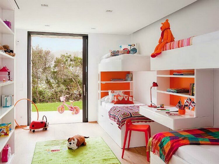 Дизайн детской комнаты с двухъярусной кроватью — таинственная атмосфера настоящей сказки