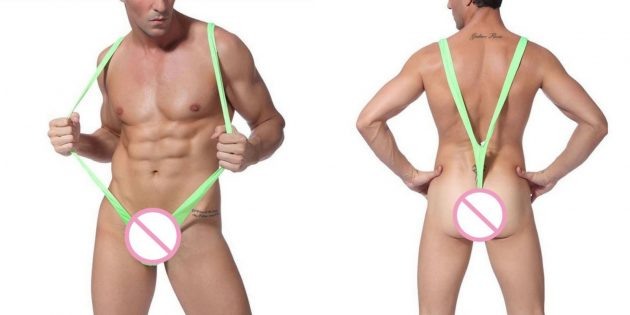 Суперстринги как у Саши Барона Коэна в фильме «Борат». Как показала практика, в Казахстане в таких лучше не появляться.