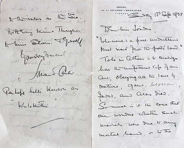 Три письма 1930-х годов Говарда Картера, который обнаружил гробницу Тутанхамона, продано в общей сложности за 5700 фунтов стерлингов на аукционе Trevanion & Dean. Фото antiquestradegazette.com