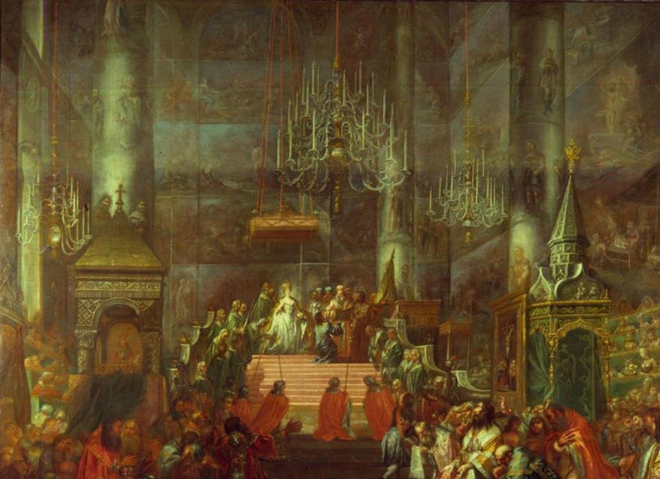 В каком году короновали. Коронация Екатерины 2 в Успенском соборе. Коронация Екатерины 1762. 2) 3 Октября 1762 – коронация Екатерины II. Коронация Екатерины 2 картина.