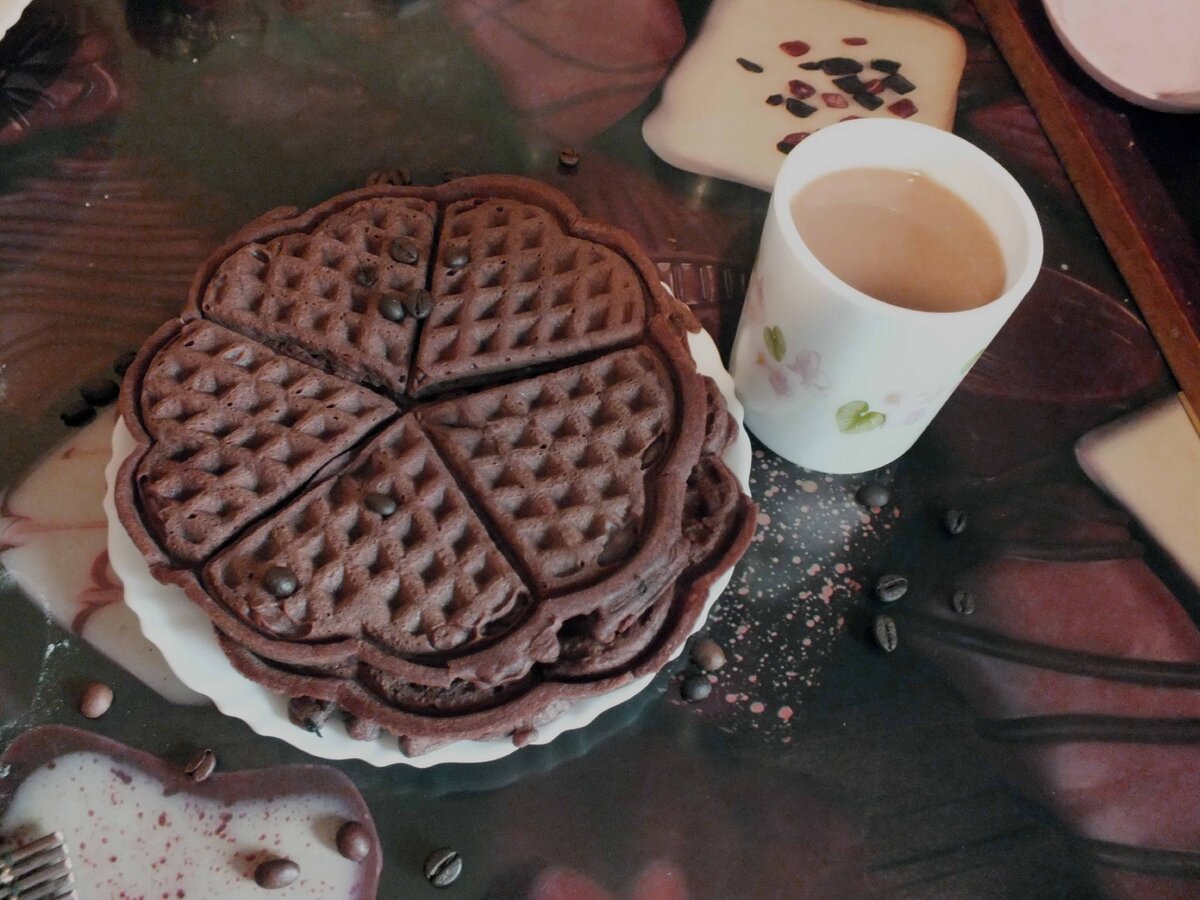 Мягкие вафли с шоколадом