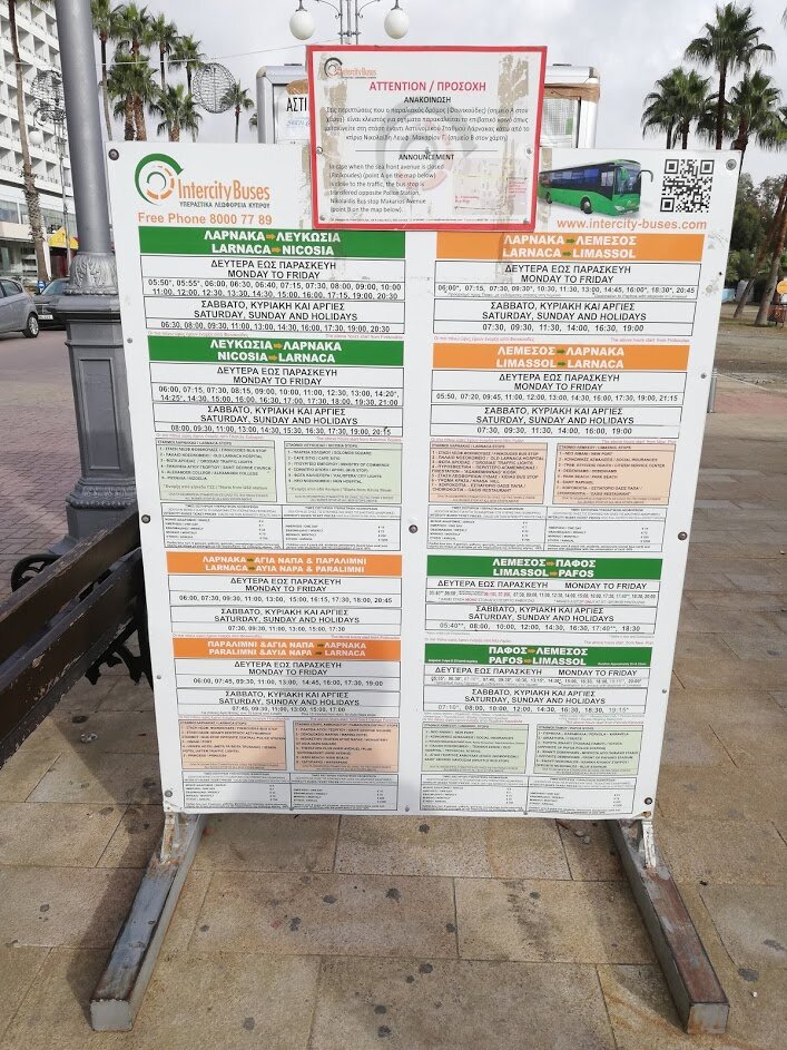 (Расписание автобусов по Кипру)