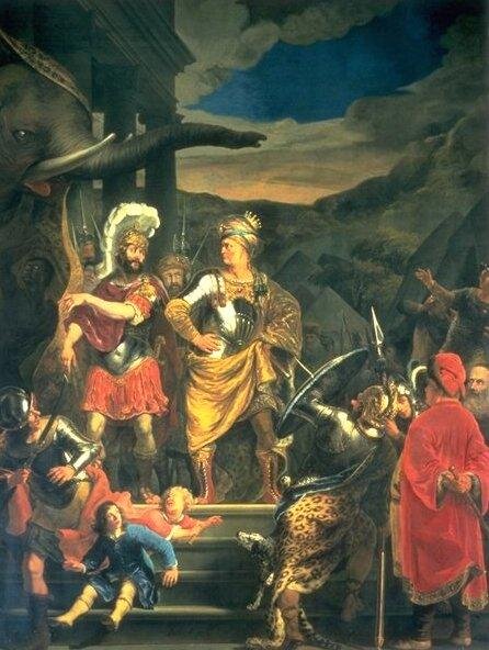 «Пирр, Фабриций и слон». Фердинанд Боль, 1656 г.