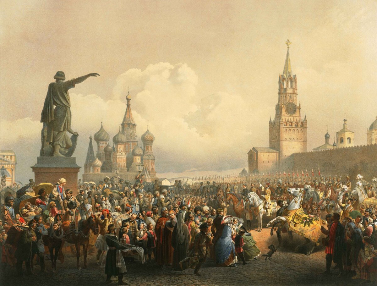 Ф. Тимм. Коронация на Красной площади, 1856 г.