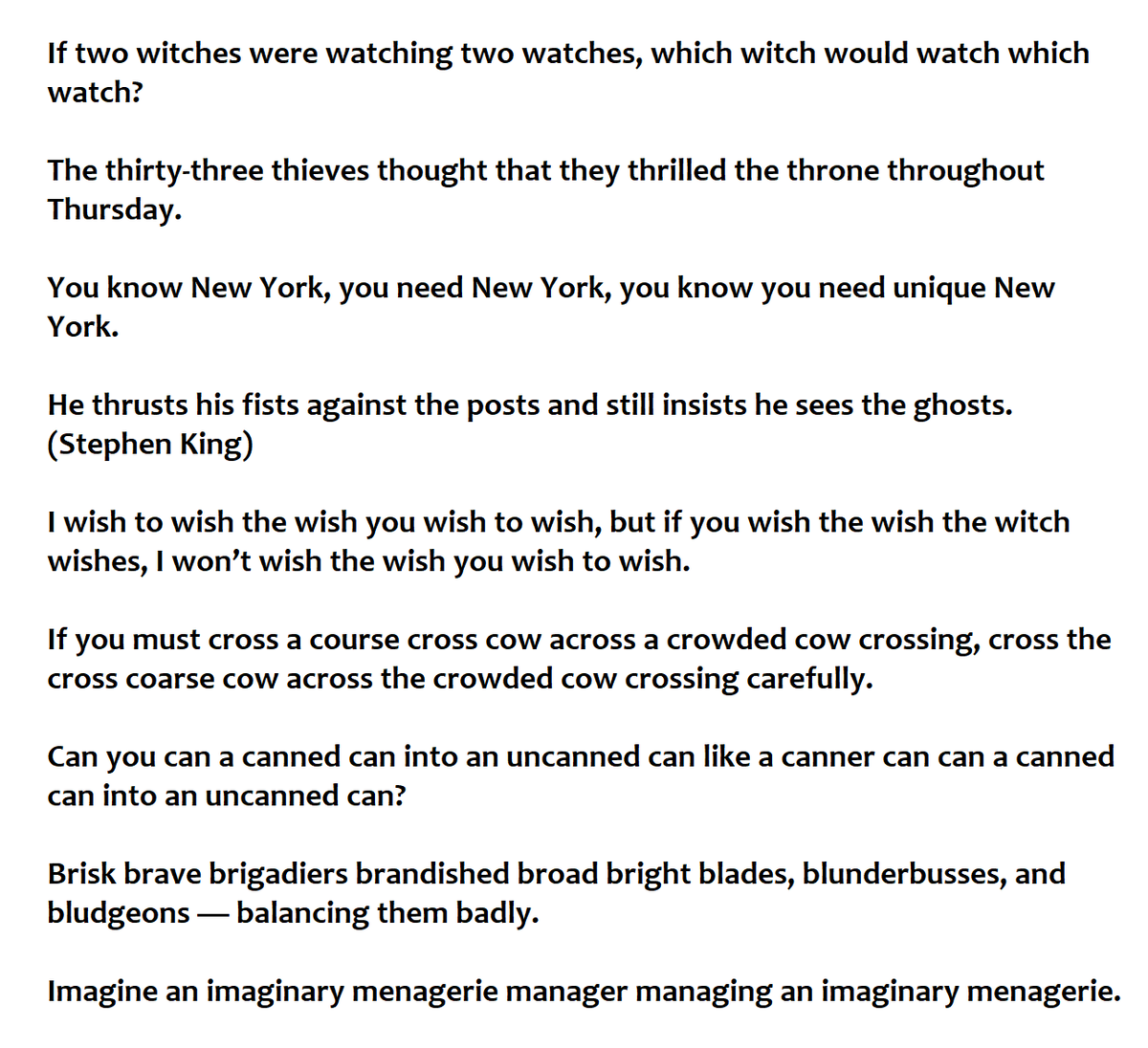 Сложные скороговорки на английском языке