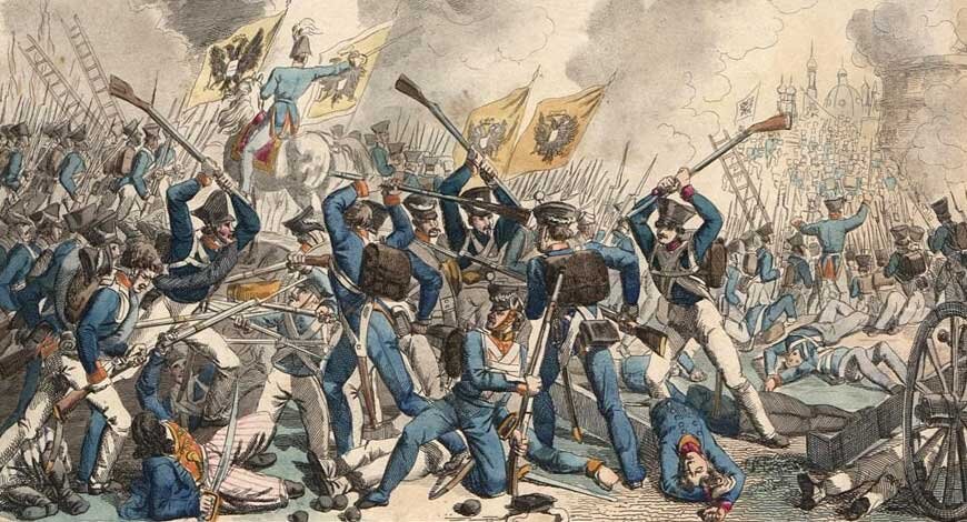 Штурм Варшавы. Литография из немецкого журнала