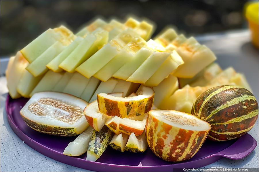 Купил в Крыму странную арбудыню (карликовая дыня-арбуз). Смотрите, как она выглядит внутри5