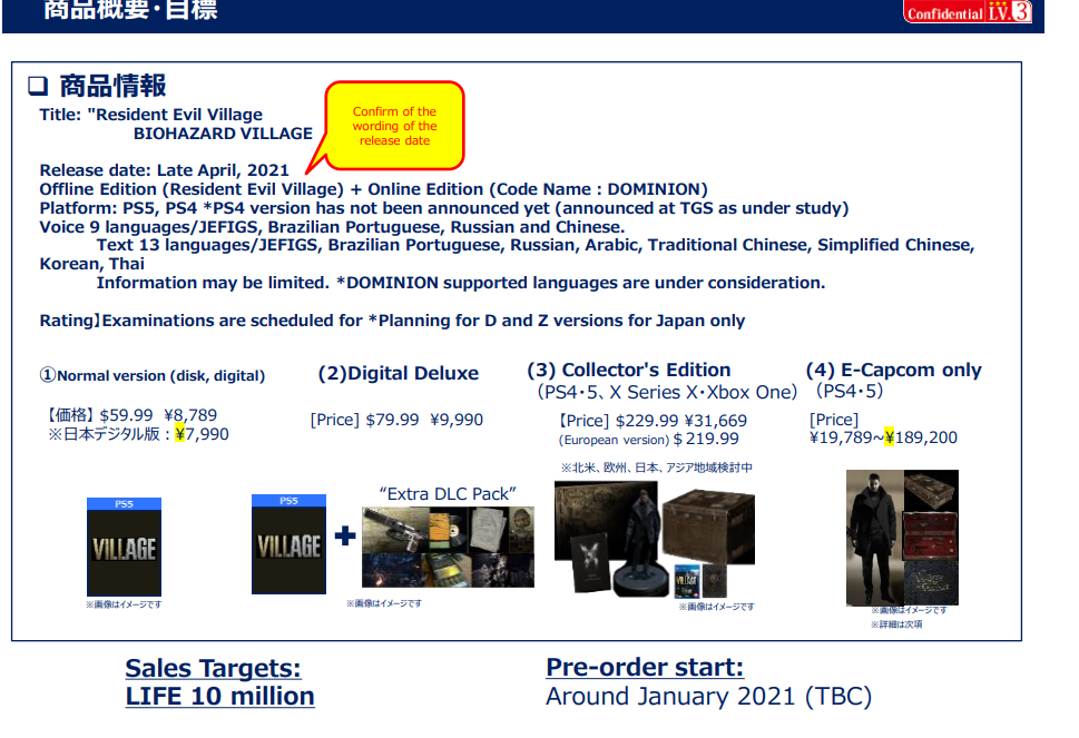 Издания Resident Evil Village, русский язык озвучки уже заявлен