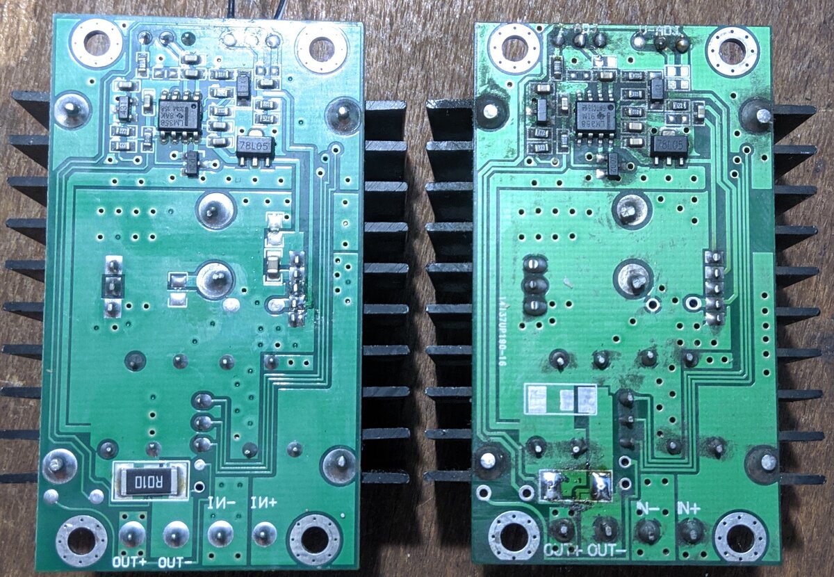 Слева новый, справа отработал более двух лет