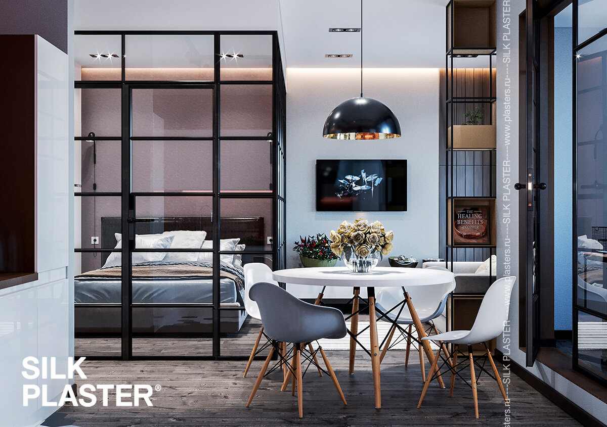 На фото: жидкие обои SILK PLASTER Art Design 298