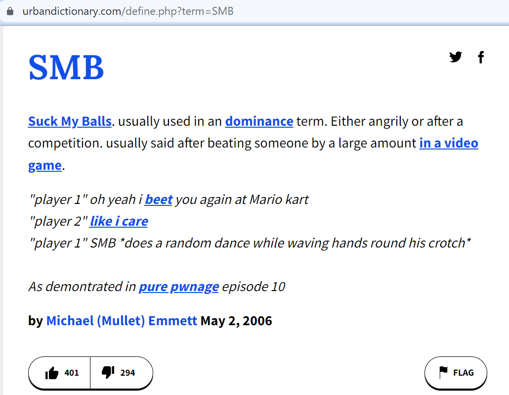 Источник https://www.urbandictionary.com/define.php?term=SMB 