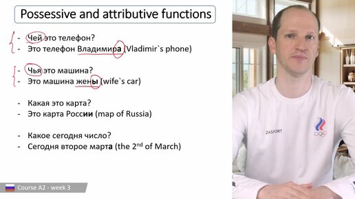 Vladimir`s phone and map of Russia | Genitive case