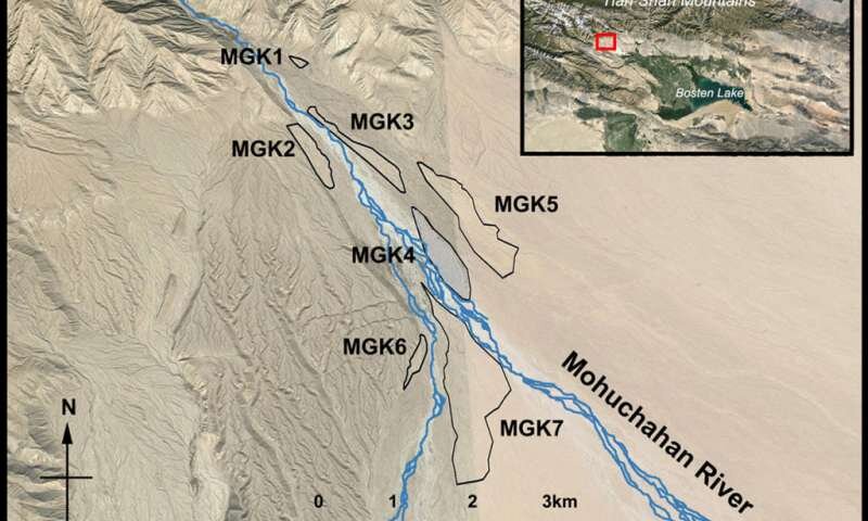 
Исследователи определили семь областей вдоль долины Мохучахан (MGK), где когда-то действовали древние системы орошения. В текущем исследовании основное внимание уделяется графику MGK4. Картинка: Археологические исследования в Азии
