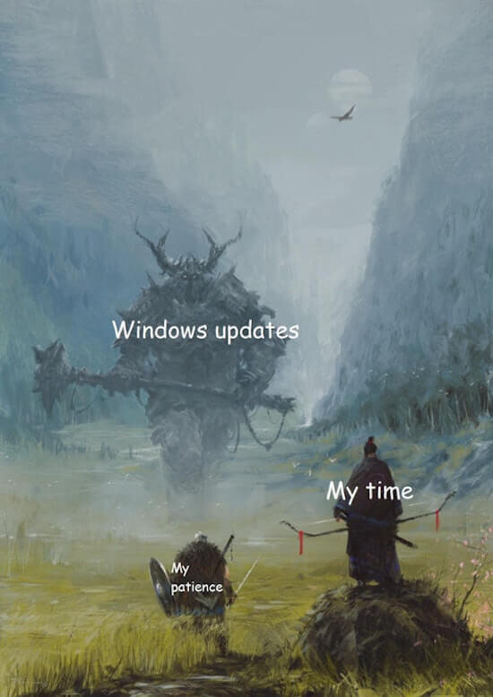 «Обновление Windows»
«Моё терпение»
«Моё время»
