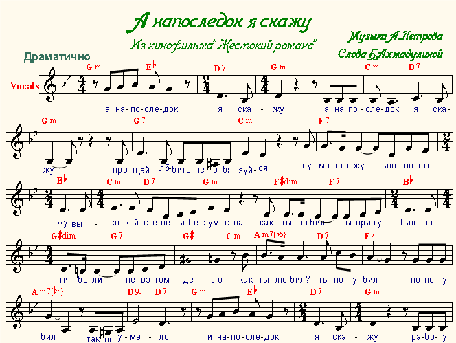 А на последок я. А напоследок я скажу Ноты. Жестокий романс Ноты. А на последок я скажу Ноты для фортепиано. Романсы Ноты для фортепиано.