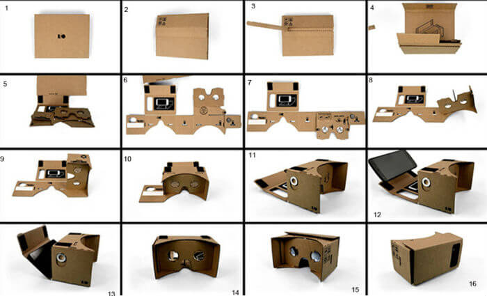 Чертежи очков виртуальной реальности из картона
