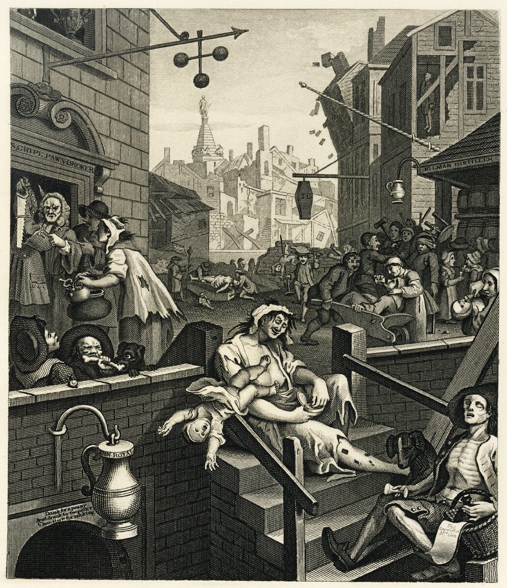 Уильям Хогарт. "Улица Джина" / William Hogarth "Gin Lane" . 1751