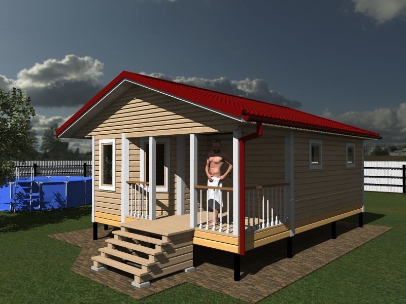 ПРОЕКТ ОДНОЭТАЖНОЙ БАНИ 6*7