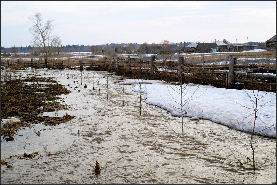 Вот так вода бежала по огороду.