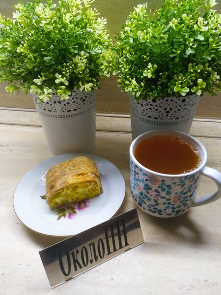 Творожный рулет, приготовленный вечером