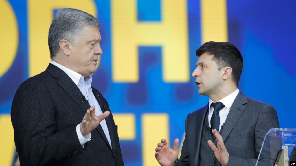П. Порошенко В. Зеленский Фото:gdb.voanews.com