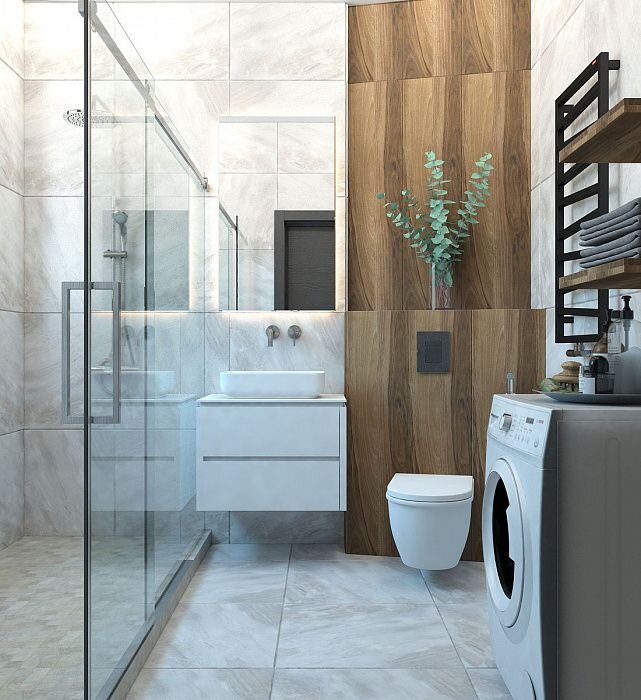 Дизайн интерьера ванной комнаты, компания Домострой