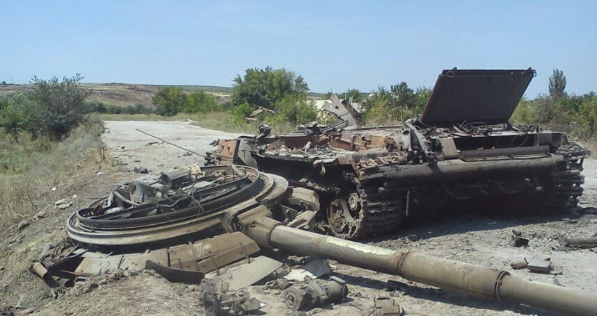 Подбитый Т-64М "Булат" на Украине