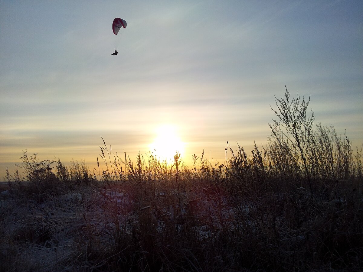 Полёты на лебёдке в зимний период.