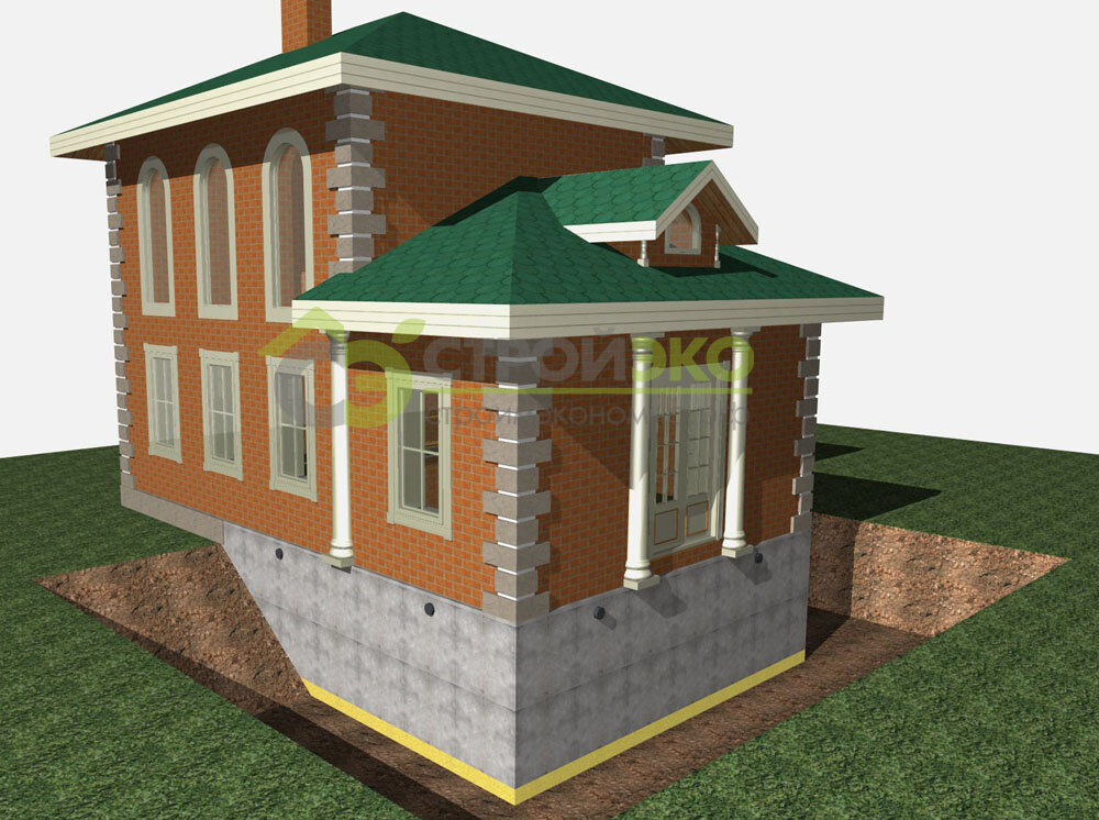 Массивный фундамент для кирпичных домов