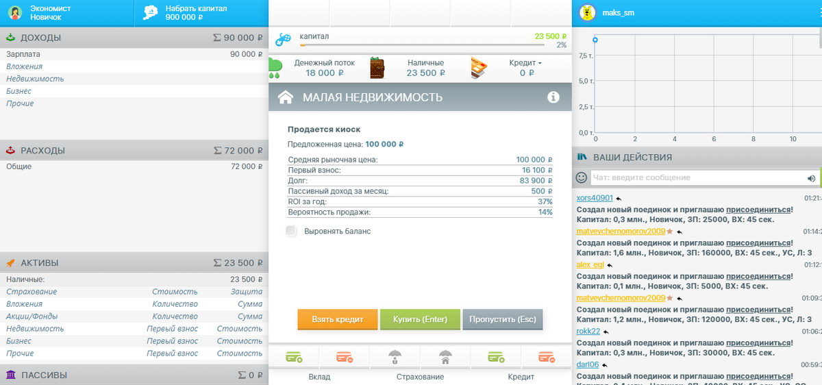 Играть в "Денежный поток" онлайн.