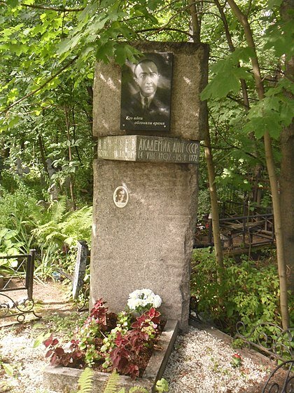 Могила Ананьева на Серафимовском кладбище Санкт-Петербурга. https://upload.wikimedia.org/wikipedia/ru/f/f9/Могила_академика_Бориса_Ананьева.JPG