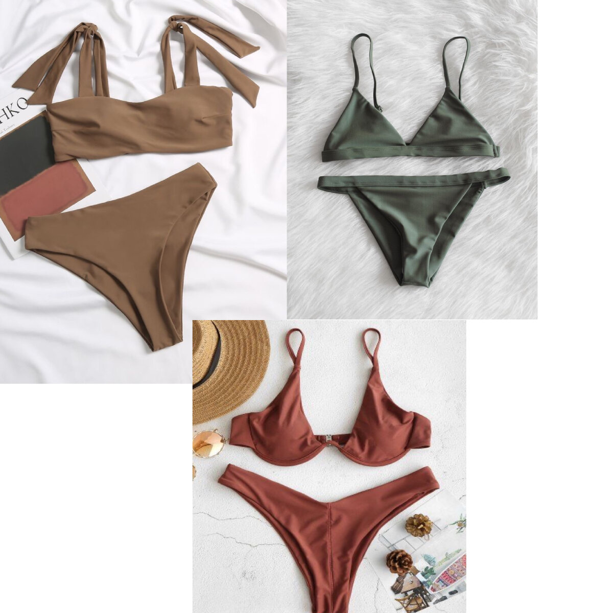 Цвета в моделях купальников, которые на пляже ВСЕГДА смотрятся «благородно и дорого». В сочетании с загорелым телом- стильно и безупречно.