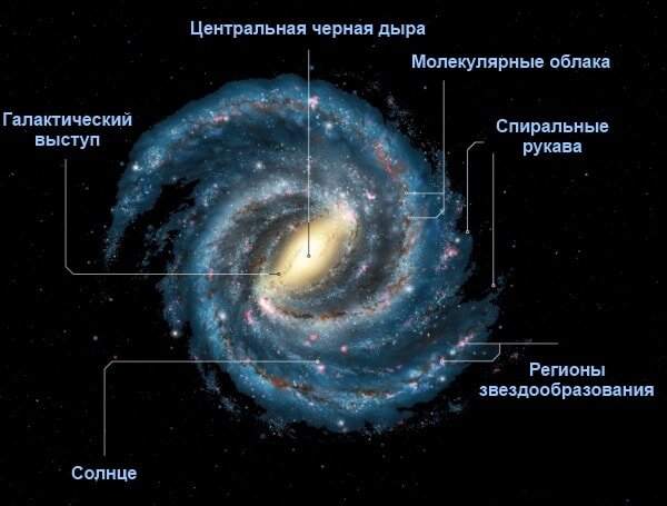 Структура Млечного пути  (иллюстрация из открытых источников)