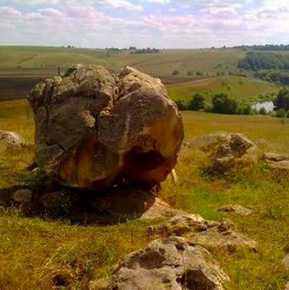 Тульская область Конь-камень Огромный мегалит появился на берегу реки Красивая М