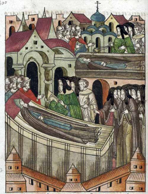 В том же году в Москве преставился в иноческом образе и схиме последний тысяцкий Василий, сын Василия Вениаминовича.  Лицевой летописный свод. 1-й Остермановский том. (1254-1378). http://www.akteon-elib.ru