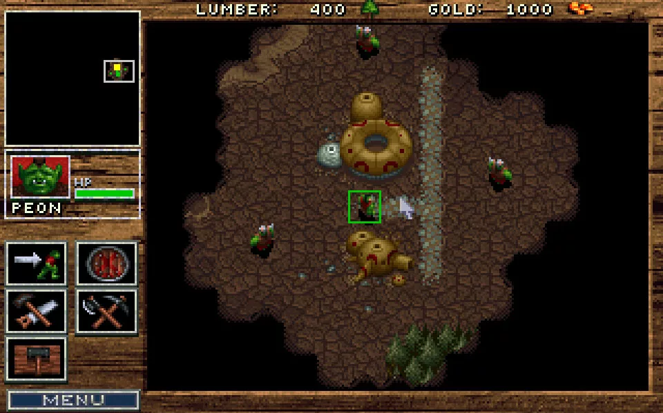 Скриншот из игры Warcraft 1994 года