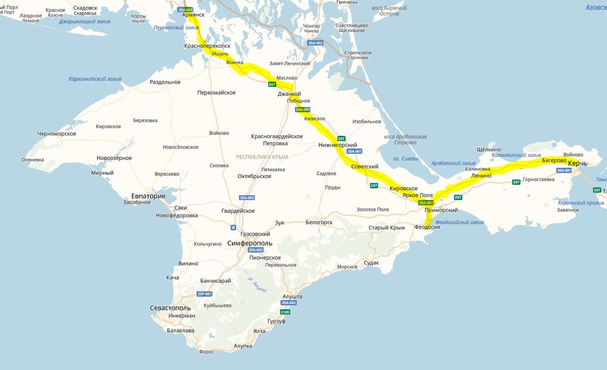 Джанкой краснодар. Крым Армянск на карте Крыма. Джанкой Феодосия маршрут на карте.