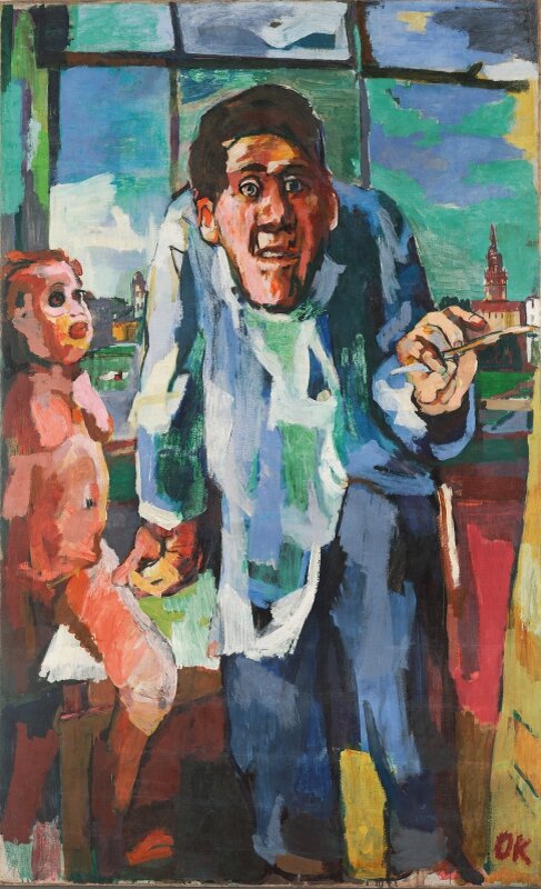 «Автопортрет за мольбертом», 1922.