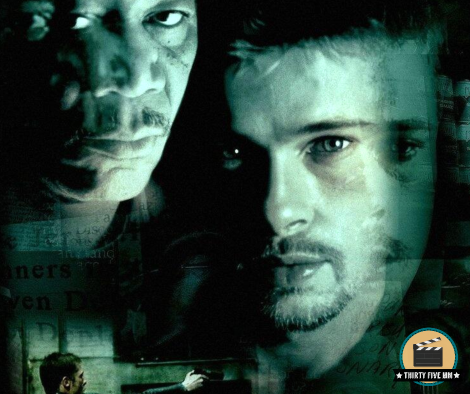 На фотографии постер фильма "Семь"