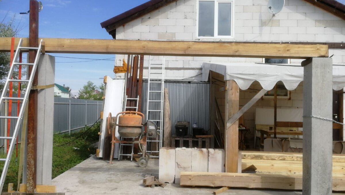 Опора стропил и обвязка колонн