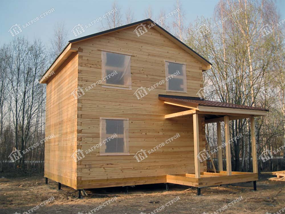 Фото построенного дома под усадку по проекту "Харитон"