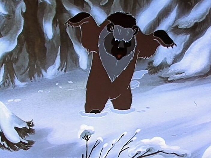 Мультипликационный фильм "Седой медведь", СССР, 1988. Реж. Леонид Каюков