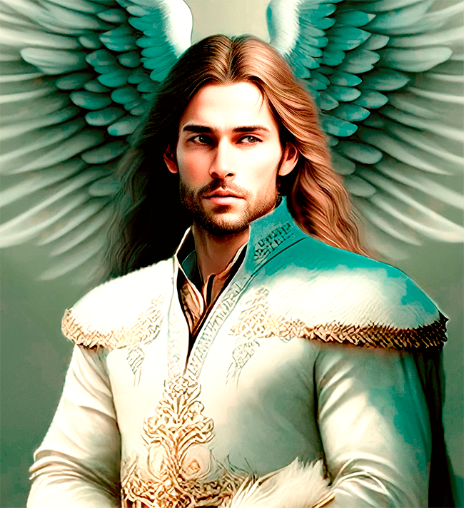 Портрет ангела, созданный с помощью нейросети.