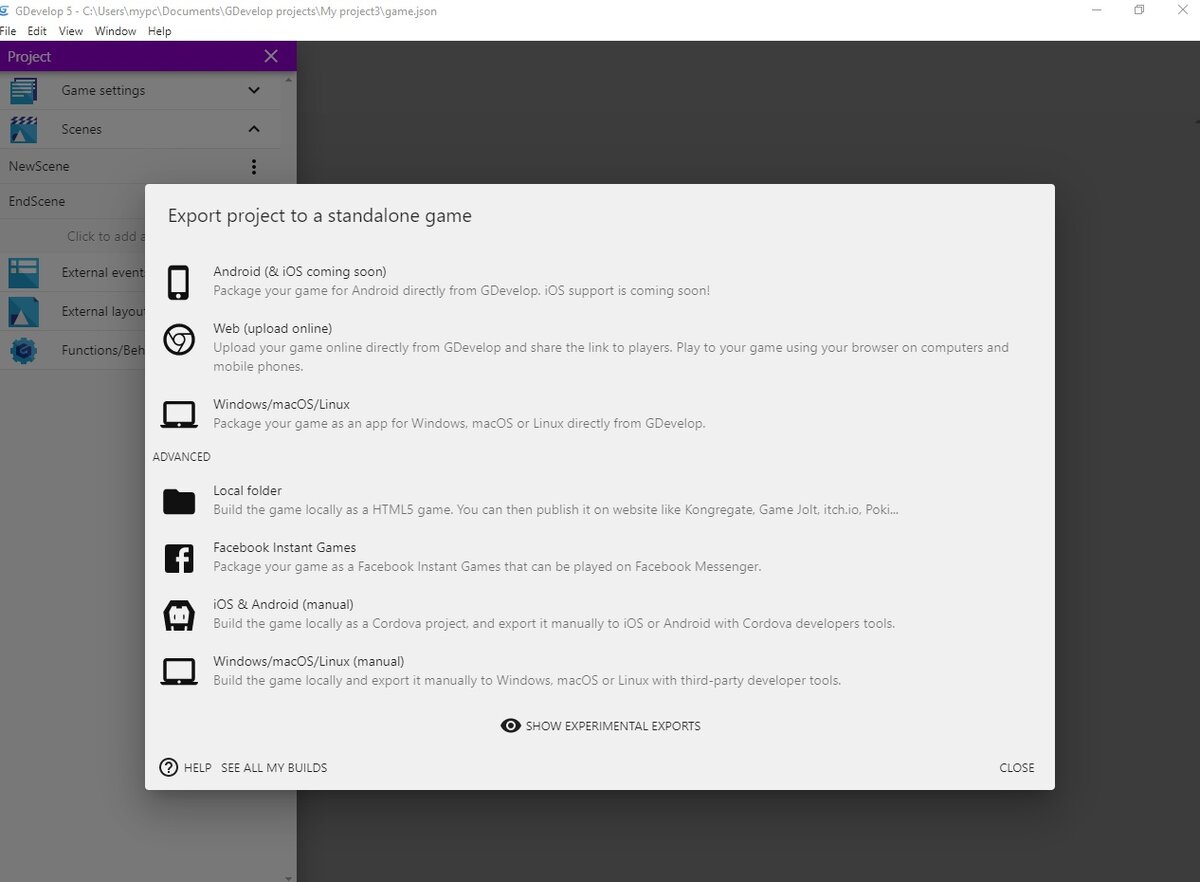 Скриншот автора