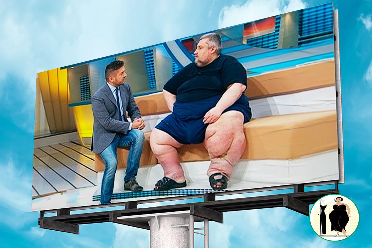 Человек со Слоновой болезнью на передаче.