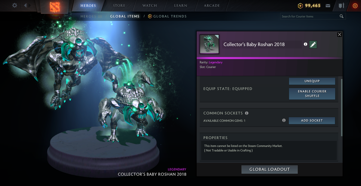 Платиновый Baby Roshan, если такое выпадет в доте, знайте, что можно неплохо продать