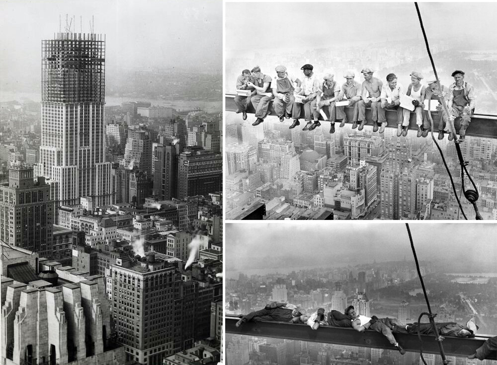 Фотографом Льюисом Викесом Хайном были запечатлены практически все этапы строительства небоскреба. В том числе и знаменитая  фотография обеда на высоте