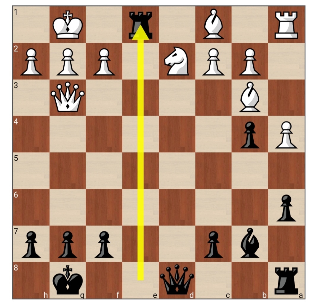 Шах ладьёй e1